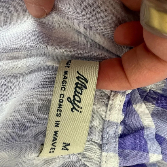 Maaji Seersucker Magnolia Mini Cover Up dress Size M l Purple Gingham - Picture 7 of 8